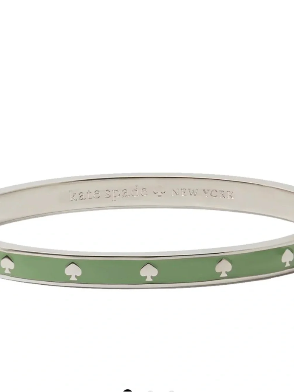 Kate Spade Enamel Spade Bangle Bracelet in Mint Green - Picture 3 of 4